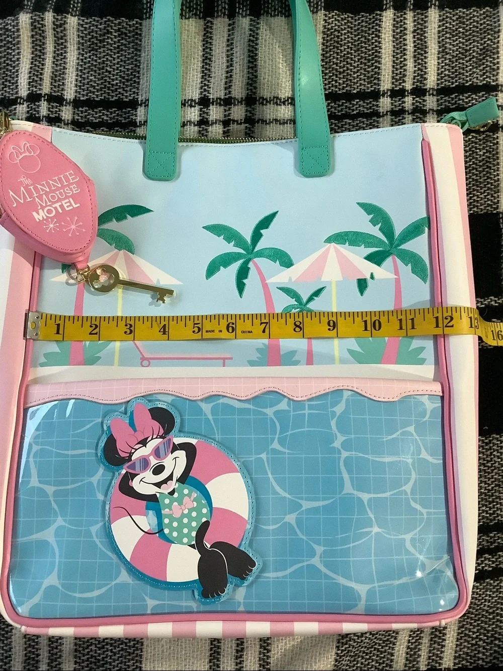 Minnie mouse vacation style poolside tote bag with coin bag & wallet